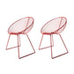 Industrial Style Armless Dining Chairs Dining Side Chairs with Metal Legs Red 2 Piece Set Clearhalo ' kitchen&dining_furn' 'Dining Chairs' 'Dining Tables & Seating' 'dining_chair' 'furn' 'furn_dining_chair' 'Furniture' 'furniture_dining_chair' 'Kitchen & Dining Furniture' 'kitchen' 3872414