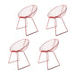 Industrial Style Armless Dining Chairs Dining Side Chairs with Metal Legs Red 4 Piece Set Clearhalo ' kitchen&dining_furn' 'Dining Chairs' 'Dining Tables & Seating' 'dining_chair' 'furn' 'furn_dining_chair' 'Furniture' 'furniture_dining_chair' 'Kitchen & Dining Furniture' 'kitchen' 3872415