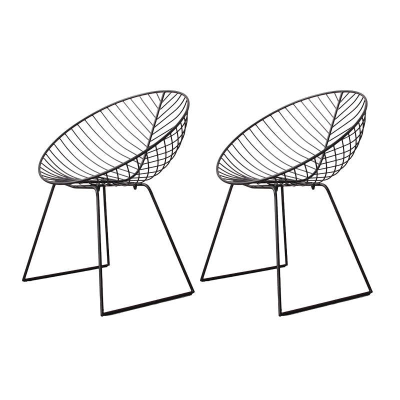 Industrial Style Armless Dining Chairs Dining Side Chairs with Metal Legs Black 2 Piece Set Clearhalo ' kitchen&dining_furn' 'Dining Chairs' 'Dining Tables & Seating' 'dining_chair' 'furn' 'furn_dining_chair' 'Furniture' 'furniture_dining_chair' 'Kitchen & Dining Furniture' 'kitchen' 3872425