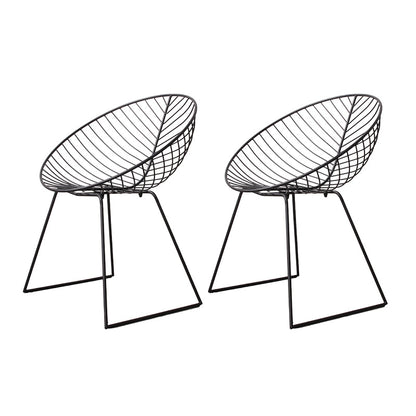 Industrial Style Armless Dining Chairs Dining Side Chairs with Metal Legs Black 2 Piece Set Clearhalo ' kitchen&dining_furn' 'Dining Chairs' 'Dining Tables & Seating' 'dining_chair' 'furn' 'furn_dining_chair' 'Furniture' 'furniture_dining_chair' 'Kitchen & Dining Furniture' 'kitchen' 3872425