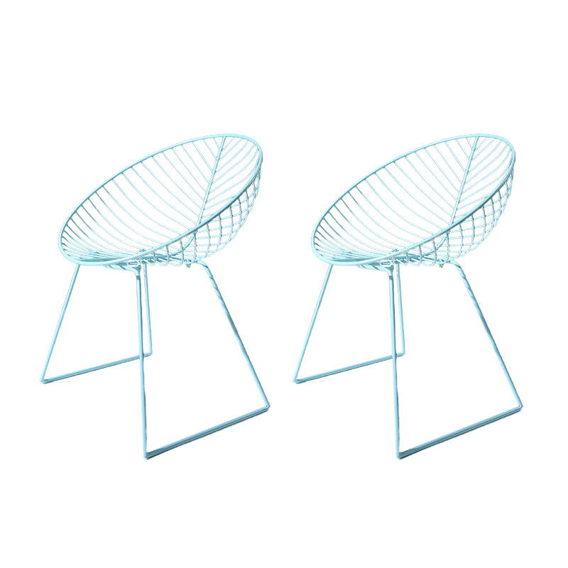 Industrial Style Armless Dining Chairs Dining Side Chairs with Metal Legs Blue 2 Piece Set Clearhalo ' kitchen&dining_furn' 'Dining Chairs' 'Dining Tables & Seating' 'dining_chair' 'furn' 'furn_dining_chair' 'Furniture' 'furniture_dining_chair' 'Kitchen & Dining Furniture' 'kitchen' 3872432