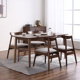 Rectangle Rubber Wood Table Modern Dining Table in Walnut with 4 Legs for Restaurant Clearhalo ' dining_table' 'Dining Tables & Seating' 'Dining Tables' 'furn' 'furn_dining_table' 'Furniture' 'furniture_dining_table' 'Kitchen & Dining Furniture' 'kitchen&dining_furn' 'kitchen' 'kitchen_dining_table' 3875591