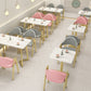 Traditional Luxury Dining Room Table Sintered Stone Table with Gold Metal Base Clearhalo ' dining_table' 'Dining Tables & Seating' 'Dining Tables' 'furn' 'furn_dining_table' 'Furniture' 'furniture_dining_table' 'Kitchen & Dining Furniture' 'kitchen&dining_furn' 'kitchen' 'kitchen_dining_table' 3875625
