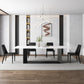 Glam White Kitchen Dining Table Sintered Stone Standard Dining Table with Trestle Base Clearhalo ' dining_table' 'Dining Tables & Seating' 'Dining Tables' 'furn' 'furn_dining_table' 'Furniture' 'furniture_dining_table' 'Kitchen & Dining Furniture' 'kitchen&dining_furn' 'kitchen' 'kitchen_dining_table' 3875637