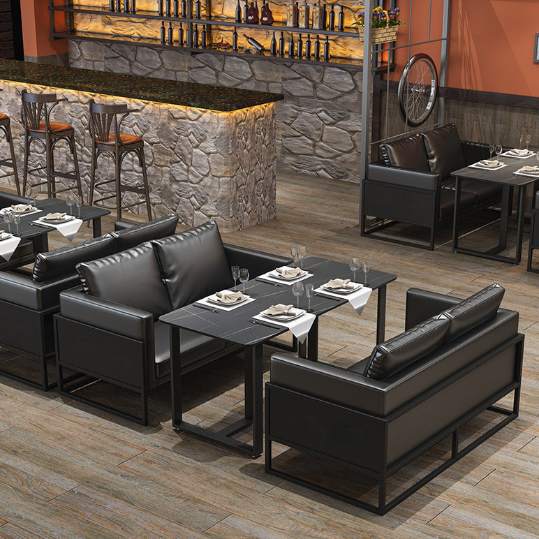 Industrial Dining Table Sintered Stone Table with Double Pedestal for Dining Room Clearhalo ' dining_table' 'Dining Tables & Seating' 'Dining Tables' 'furn' 'furn_dining_table' 'Furniture' 'furniture_dining_table' 'Kitchen & Dining Furniture' 'kitchen&dining_furn' 'kitchen' 'kitchen_dining_table' 3875657