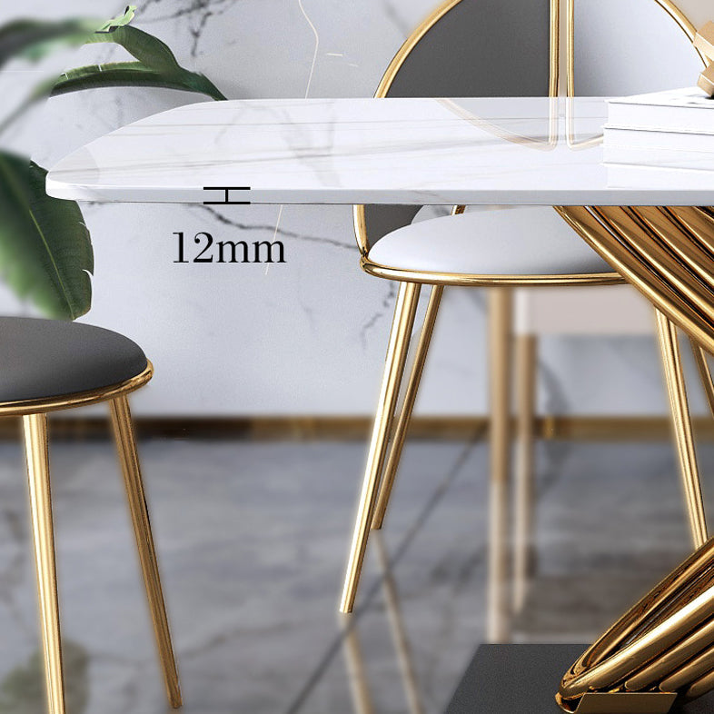 Rectangle Pedestal Luxury Dining Table Three-Color Fixed Table of Sintered Stone Clearhalo ' dining_table' 'Dining Tables & Seating' 'Dining Tables' 'furn' 'furn_dining_table' 'Furniture' 'furniture_dining_table' 'Kitchen & Dining Furniture' 'kitchen&dining_furn' 'kitchen' 'kitchen_dining_table' 3875677