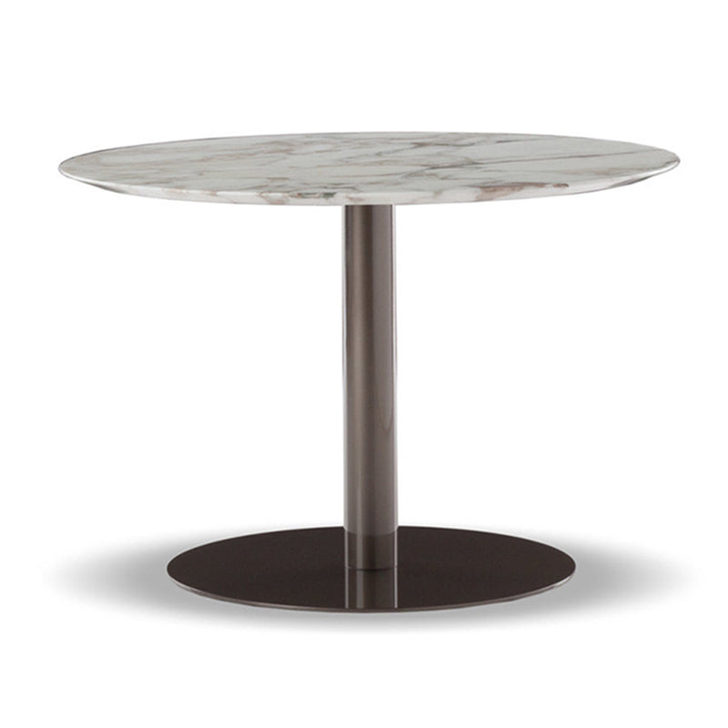 Metal Traditional Luxury Round Table Sintered Stone Table with Pedestal Base Without Chairs Clearhalo ' dining_table' 'Dining Tables & Seating' 'Dining Tables' 'furn' 'furn_dining_table' 'Furniture' 'furniture_dining_table' 'Kitchen & Dining Furniture' 'kitchen&dining_furn' 'kitchen' 'kitchen_dining_table' 3875695