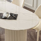 Oval Sintered Stone White Tone Dining Table Glam Double Pedestal Table for Dining Room Clearhalo ' dining_table' 'Dining Tables & Seating' 'Dining Tables' 'furn' 'furn_dining_table' 'Furniture' 'furniture_dining_table' 'Kitchen & Dining Furniture' 'kitchen&dining_furn' 'kitchen' 'kitchen_dining_table' 3875725