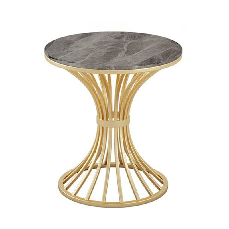 Round Pedestal Glam Dining Table Two-Color Fixed Table of Sintered Stone Gray Without Chairs Clearhalo ' dining_table' 'Dining Tables & Seating' 'Dining Tables' 'furn' 'furn_dining_table' 'Furniture' 'furniture_dining_table' 'Kitchen & Dining Furniture' 'kitchen&dining_furn' 'kitchen' 'kitchen_dining_table' 3875736