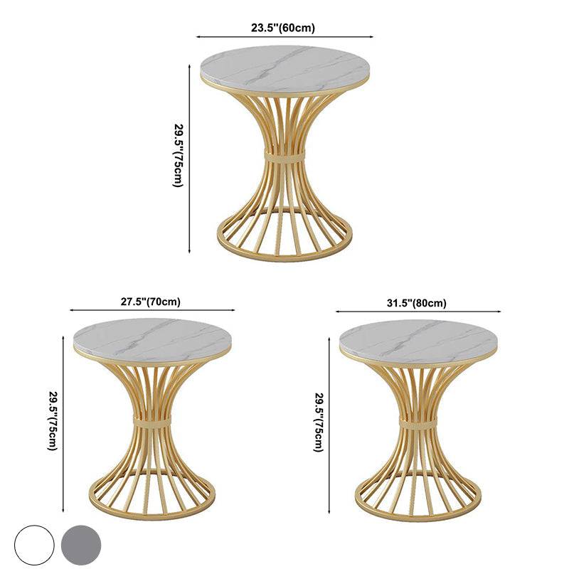 Round Pedestal Glam Dining Table Two-Color Fixed Table of Sintered Stone Clearhalo ' dining_table' 'Dining Tables & Seating' 'Dining Tables' 'furn' 'furn_dining_table' 'Furniture' 'furniture_dining_table' 'Kitchen & Dining Furniture' 'kitchen&dining_furn' 'kitchen' 'kitchen_dining_table' 3875741
