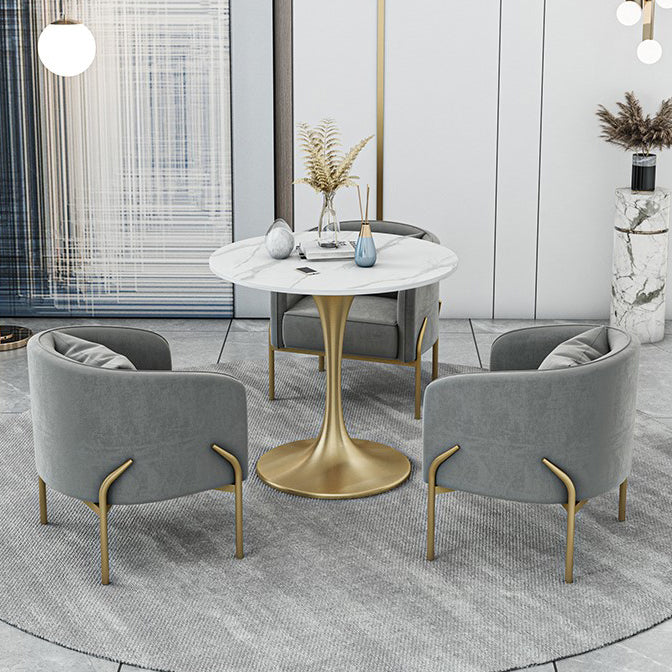 Traditional Luxury Round Dining Site Table Stone Home Furniture with Tulip Base Clearhalo ' dining_table' 'Dining Tables & Seating' 'Dining Tables' 'furn' 'furn_dining_table' 'Furniture' 'furniture_dining_table' 'Kitchen & Dining Furniture' 'kitchen&dining_furn' 'kitchen' 'kitchen_dining_table' 3875756