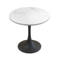 Round Tulip Base Modern Dining Table Two-Color Fixed Table with Sintered Stone White Without Chairs Clearhalo ' dining_table' 'Dining Tables & Seating' 'Dining Tables' 'furn' 'furn_dining_table' 'Furniture' 'furniture_dining_table' 'Kitchen & Dining Furniture' 'kitchen&dining_furn' 'kitchen' 'kitchen_dining_table' 3875759
