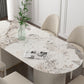 Metal Traditional Luxury Oval Table Sintered Stone Table for Dining Room Clearhalo ' dining_table' 'Dining Tables & Seating' 'Dining Tables' 'furn' 'furn_dining_table' 'Furniture' 'furniture_dining_table' 'Kitchen & Dining Furniture' 'kitchen&dining_furn' 'kitchen' 'kitchen_dining_table' 3875776