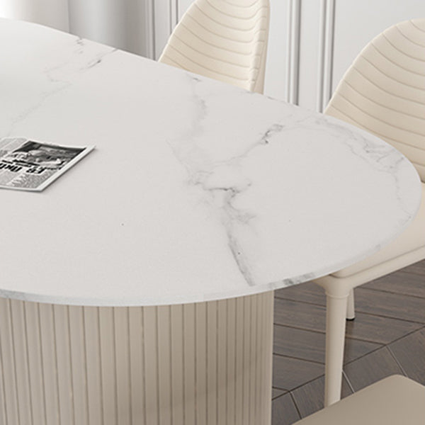 Metal Traditional Luxury Oval Table Sintered Stone Table for Dining Room Clearhalo ' dining_table' 'Dining Tables & Seating' 'Dining Tables' 'furn' 'furn_dining_table' 'Furniture' 'furniture_dining_table' 'Kitchen & Dining Furniture' 'kitchen&dining_furn' 'kitchen' 'kitchen_dining_table' 3875778