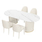 Metal Traditional Luxury Oval Table Sintered Stone Table for Dining Room Clearhalo ' dining_table' 'Dining Tables & Seating' 'Dining Tables' 'furn' 'furn_dining_table' 'Furniture' 'furniture_dining_table' 'Kitchen & Dining Furniture' 'kitchen&dining_furn' 'kitchen' 'kitchen_dining_table' 3875781