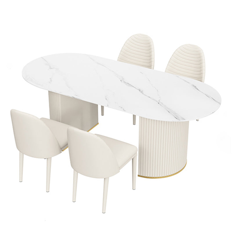 Metal Traditional Luxury Oval Table Sintered Stone Table for Dining Room Clearhalo ' dining_table' 'Dining Tables & Seating' 'Dining Tables' 'furn' 'furn_dining_table' 'Furniture' 'furniture_dining_table' 'Kitchen & Dining Furniture' 'kitchen&dining_furn' 'kitchen' 'kitchen_dining_table' 3875781