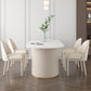 Metal Traditional Luxury Oval Table Sintered Stone Table for Dining Room Clearhalo ' dining_table' 'Dining Tables & Seating' 'Dining Tables' 'furn' 'furn_dining_table' 'Furniture' 'furniture_dining_table' 'Kitchen & Dining Furniture' 'kitchen&dining_furn' 'kitchen' 'kitchen_dining_table' 3875782