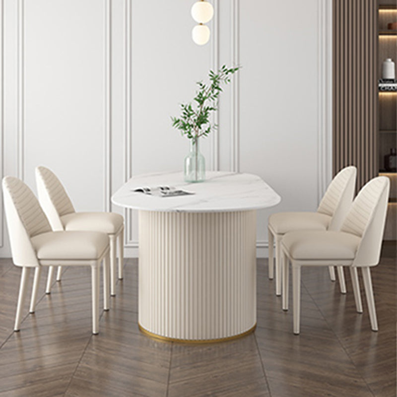 Metal Traditional Luxury Oval Table Sintered Stone Table for Dining Room Clearhalo ' dining_table' 'Dining Tables & Seating' 'Dining Tables' 'furn' 'furn_dining_table' 'Furniture' 'furniture_dining_table' 'Kitchen & Dining Furniture' 'kitchen&dining_furn' 'kitchen' 'kitchen_dining_table' 3875782