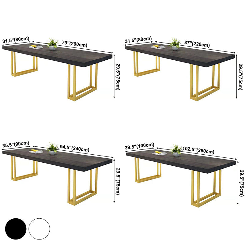 Traditional Luxury Rectangle Dining Table Pine Solid Wood Dinner Room Table with Sled Base Clearhalo ' dining_table' 'Dining Tables & Seating' 'Dining Tables' 'furn' 'furn_dining_table' 'Furniture' 'furniture_dining_table' 'Kitchen & Dining Furniture' 'kitchen&dining_furn' 'kitchen' 'kitchen_dining_table' 3875803