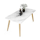 Metal Traditional Luxury Rectangle Table Sintered Stone Dining Table with 4 Legs Beige Without Chairs Clearhalo ' dining_table' 'Dining Tables & Seating' 'Dining Tables' 'furn' 'furn_dining_table' 'Furniture' 'furniture_dining_table' 'Kitchen & Dining Furniture' 'kitchen&dining_furn' 'kitchen' 'kitchen_dining_table' 3875806