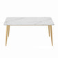 Glam Sintered Stone Kitchen Dining Table White Kitchen Dining Table with 4 Legs Base Gold Without Chairs Clearhalo ' dining_table' 'Dining Tables & Seating' 'Dining Tables' 'furn' 'furn_dining_table' 'Furniture' 'furniture_dining_table' 'Kitchen & Dining Furniture' 'kitchen&dining_furn' 'kitchen' 'kitchen_dining_table' 3875841