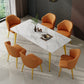Glam Sintered Stone Kitchen Dining Table White Kitchen Dining Table with 4 Legs Base Clearhalo ' dining_table' 'Dining Tables & Seating' 'Dining Tables' 'furn' 'furn_dining_table' 'Furniture' 'furniture_dining_table' 'Kitchen & Dining Furniture' 'kitchen&dining_furn' 'kitchen' 'kitchen_dining_table' 3875844