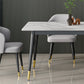 Glam Sintered Stone Kitchen Dining Table White Kitchen Dining Table with 4 Legs Base Clearhalo ' dining_table' 'Dining Tables & Seating' 'Dining Tables' 'furn' 'furn_dining_table' 'Furniture' 'furniture_dining_table' 'Kitchen & Dining Furniture' 'kitchen&dining_furn' 'kitchen' 'kitchen_dining_table' 3875849