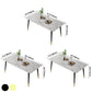 Glam Sintered Stone Kitchen Dining Table White Kitchen Dining Table with 4 Legs Base Clearhalo ' dining_table' 'Dining Tables & Seating' 'Dining Tables' 'furn' 'furn_dining_table' 'Furniture' 'furniture_dining_table' 'Kitchen & Dining Furniture' 'kitchen&dining_furn' 'kitchen' 'kitchen_dining_table' 3875851