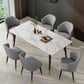 Glam Sintered Stone Kitchen Dining Table White Kitchen Dining Table with 4 Legs Base Clearhalo ' dining_table' 'Dining Tables & Seating' 'Dining Tables' 'furn' 'furn_dining_table' 'Furniture' 'furniture_dining_table' 'Kitchen & Dining Furniture' 'kitchen&dining_furn' 'kitchen' 'kitchen_dining_table' 3875854