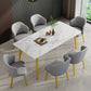 Glam Sintered Stone Kitchen Dining Table White Kitchen Dining Table with 4 Legs Base Clearhalo ' dining_table' 'Dining Tables & Seating' 'Dining Tables' 'furn' 'furn_dining_table' 'Furniture' 'furniture_dining_table' 'Kitchen & Dining Furniture' 'kitchen&dining_furn' 'kitchen' 'kitchen_dining_table' 3875856