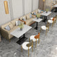 Industrial Dining Table White Sintered Stone Table with Black Metal Base for Dining Room Clearhalo ' dining_table' 'Dining Tables & Seating' 'Dining Tables' 'furn' 'furn_dining_table' 'Furniture' 'furniture_dining_table' 'Kitchen & Dining Furniture' 'kitchen&dining_furn' 'kitchen' 'kitchen_dining_table' 3875875