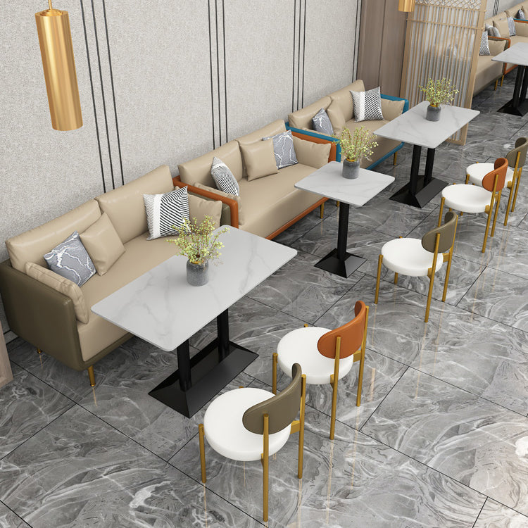 Industrial Dining Table White Sintered Stone Table with Black Metal Base for Dining Room Clearhalo ' dining_table' 'Dining Tables & Seating' 'Dining Tables' 'furn' 'furn_dining_table' 'Furniture' 'furniture_dining_table' 'Kitchen & Dining Furniture' 'kitchen&dining_furn' 'kitchen' 'kitchen_dining_table' 3875875
