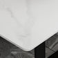 Industrial Dining Table White Sintered Stone Table with Black Metal Base for Dining Room Clearhalo ' dining_table' 'Dining Tables & Seating' 'Dining Tables' 'furn' 'furn_dining_table' 'Furniture' 'furniture_dining_table' 'Kitchen & Dining Furniture' 'kitchen&dining_furn' 'kitchen' 'kitchen_dining_table' 3875878