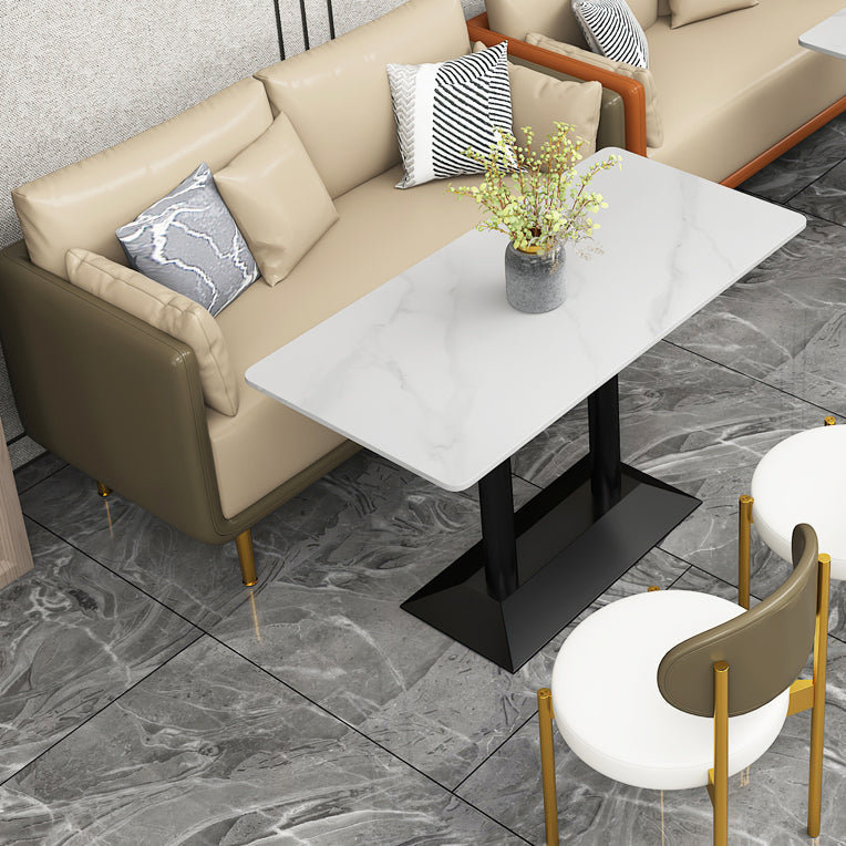 Industrial Dining Table White Sintered Stone Table with Black Metal Base for Dining Room Clearhalo ' dining_table' 'Dining Tables & Seating' 'Dining Tables' 'furn' 'furn_dining_table' 'Furniture' 'furniture_dining_table' 'Kitchen & Dining Furniture' 'kitchen&dining_furn' 'kitchen' 'kitchen_dining_table' 3875883