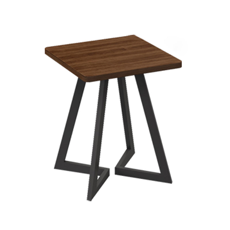 Industrial Dining Room Table Solid Wood Table with Black Double Pedestal 23.6"L x 23.6"W x 29.5"H Without Chairs Clearhalo ' dining_table' 'Dining Tables & Seating' 'Dining Tables' 'furn' 'furn_dining_table' 'Furniture' 'furniture_dining_table' 'Kitchen & Dining Furniture' 'kitchen&dining_furn' 'kitchen' 'kitchen_dining_table' 3875886