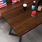 Industrial Dining Room Table Solid Wood Table with Black Double Pedestal Clearhalo ' dining_table' 'Dining Tables & Seating' 'Dining Tables' 'furn' 'furn_dining_table' 'Furniture' 'furniture_dining_table' 'Kitchen & Dining Furniture' 'kitchen&dining_furn' 'kitchen' 'kitchen_dining_table' 3875891