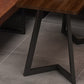 Industrial Dining Room Table Solid Wood Table with Black Double Pedestal Clearhalo ' dining_table' 'Dining Tables & Seating' 'Dining Tables' 'furn' 'furn_dining_table' 'Furniture' 'furniture_dining_table' 'Kitchen & Dining Furniture' 'kitchen&dining_furn' 'kitchen' 'kitchen_dining_table' 3875892
