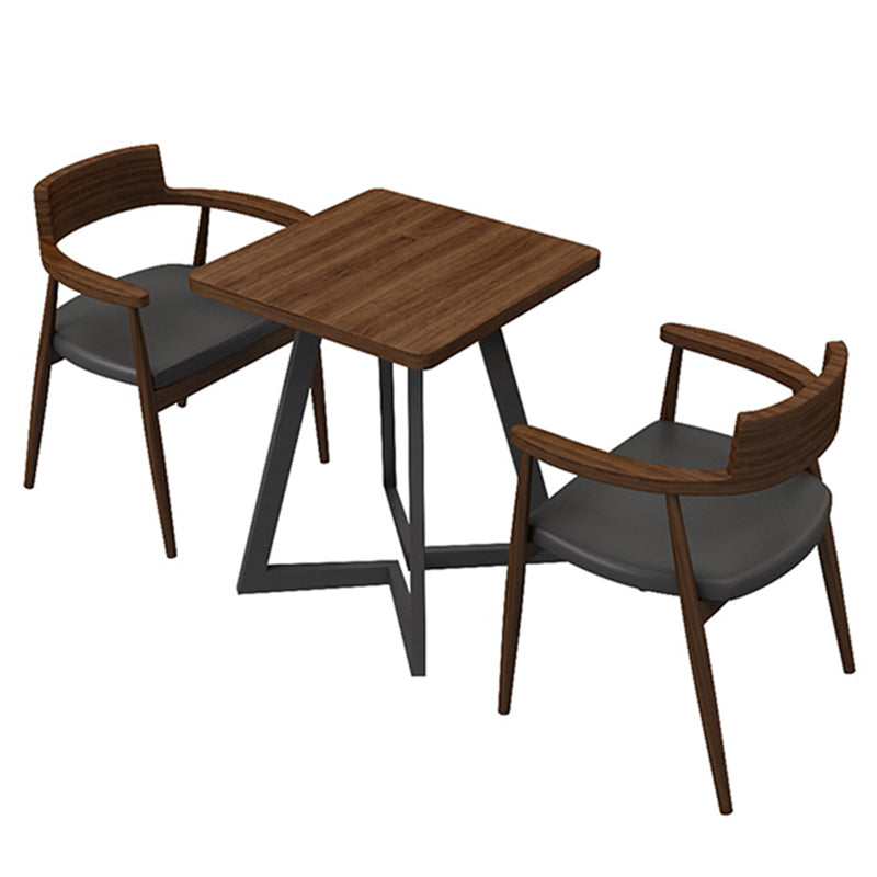 Industrial Dining Room Table Solid Wood Table with Black Double Pedestal Clearhalo ' dining_table' 'Dining Tables & Seating' 'Dining Tables' 'furn' 'furn_dining_table' 'Furniture' 'furniture_dining_table' 'Kitchen & Dining Furniture' 'kitchen&dining_furn' 'kitchen' 'kitchen_dining_table' 3875894