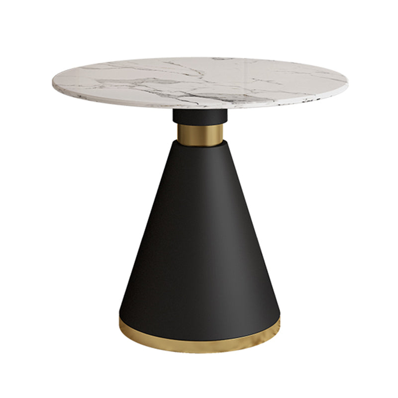 Metal Traditional Luxury Round Indoor Table Sintered Stone Table for Kitchen White Without Chairs Clearhalo ' dining_table' 'Dining Tables & Seating' 'Dining Tables' 'furn' 'furn_dining_table' 'Furniture' 'furniture_dining_table' 'Kitchen & Dining Furniture' 'kitchen&dining_furn' 'kitchen' 'kitchen_dining_table' 3875902