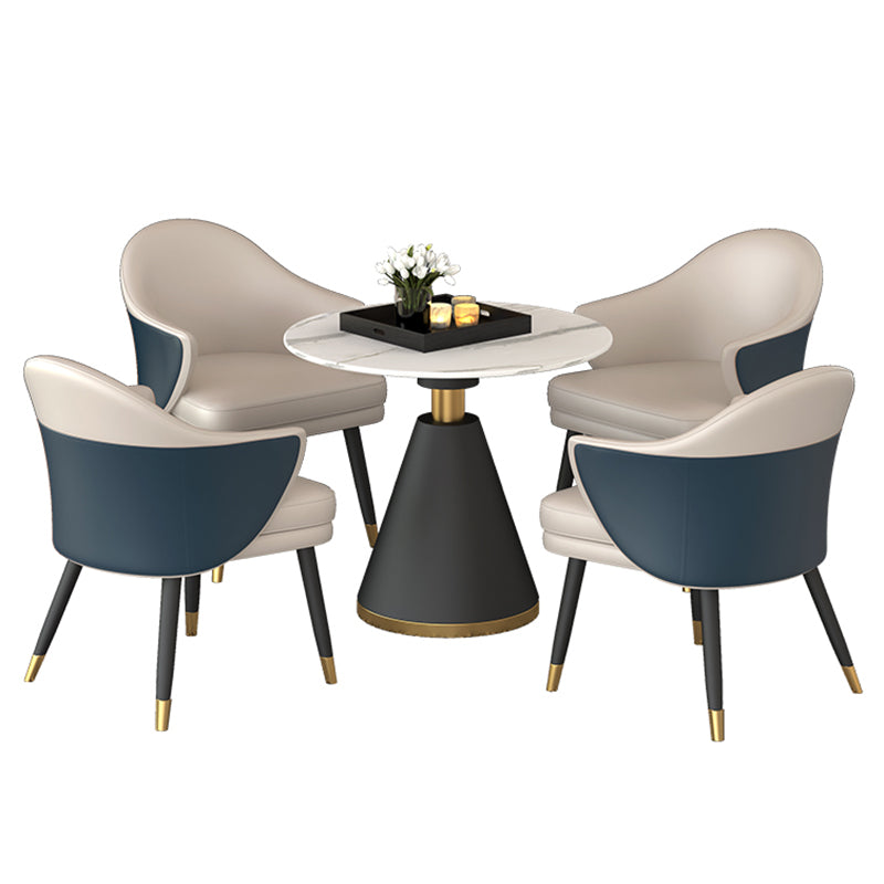 Metal Traditional Luxury Round Indoor Table Sintered Stone Table for Kitchen Clearhalo ' dining_table' 'Dining Tables & Seating' 'Dining Tables' 'furn' 'furn_dining_table' 'Furniture' 'furniture_dining_table' 'Kitchen & Dining Furniture' 'kitchen&dining_furn' 'kitchen' 'kitchen_dining_table' 3875908