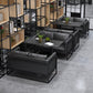 Industrial Style Sintered Stone Dinner Room Kitchen Table Black Table with Black Frame Clearhalo ' dining_table' 'Dining Tables & Seating' 'Dining Tables' 'furn' 'furn_dining_table' 'Furniture' 'furniture_dining_table' 'Kitchen & Dining Furniture' 'kitchen&dining_furn' 'kitchen' 'kitchen_dining_table' 3875911