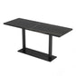 Industrial Style Sintered Stone Dinner Room Kitchen Table Black Table with Black Frame Rectangle Without Chairs Clearhalo ' dining_table' 'Dining Tables & Seating' 'Dining Tables' 'furn' 'furn_dining_table' 'Furniture' 'furniture_dining_table' 'Kitchen & Dining Furniture' 'kitchen&dining_furn' 'kitchen' 'kitchen_dining_table' 3875915