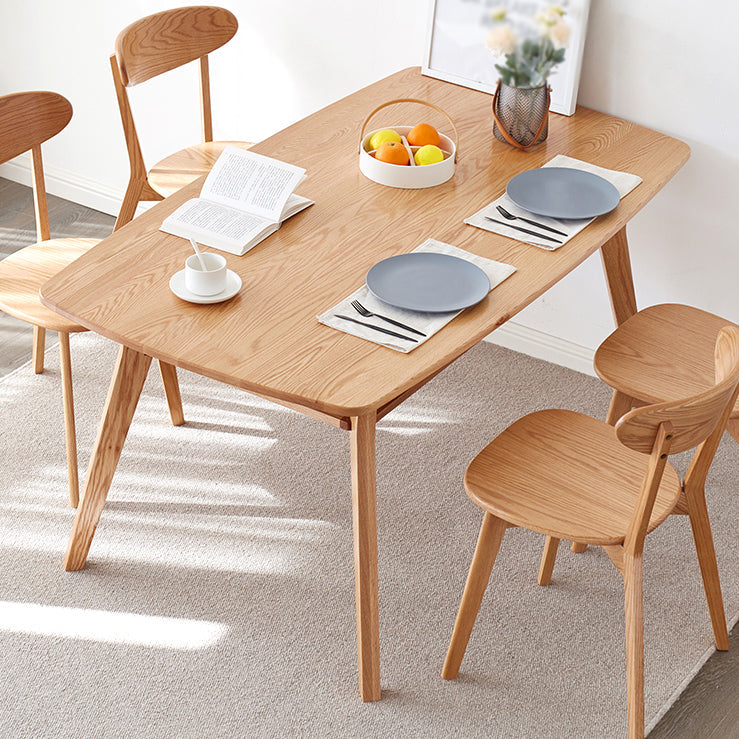 Storage Oak Wood Dining Table in Nature Rectangle Kitchen Table with 4 Legs Clearhalo ' dining_table' 'Dining Tables & Seating' 'Dining Tables' 'furn' 'furn_dining_table' 'Furniture' 'furniture_dining_table' 'Kitchen & Dining Furniture' 'kitchen&dining_furn' 'kitchen' 'kitchen_dining_table' 3875922