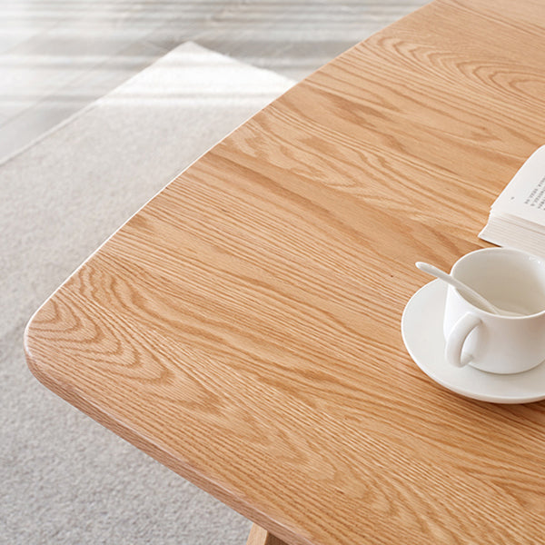 Storage Oak Wood Dining Table in Nature Rectangle Kitchen Table with 4 Legs Clearhalo ' dining_table' 'Dining Tables & Seating' 'Dining Tables' 'furn' 'furn_dining_table' 'Furniture' 'furniture_dining_table' 'Kitchen & Dining Furniture' 'kitchen&dining_furn' 'kitchen' 'kitchen_dining_table' 3875925