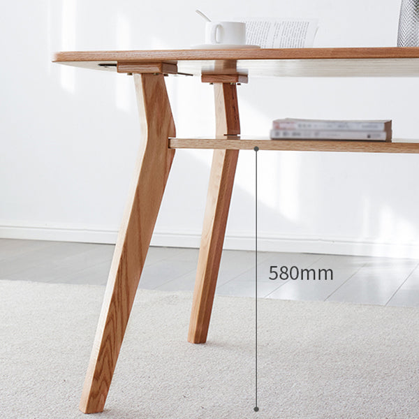 Storage Oak Wood Dining Table in Nature Rectangle Kitchen Table with 4 Legs Clearhalo ' dining_table' 'Dining Tables & Seating' 'Dining Tables' 'furn' 'furn_dining_table' 'Furniture' 'furniture_dining_table' 'Kitchen & Dining Furniture' 'kitchen&dining_furn' 'kitchen' 'kitchen_dining_table' 3875928