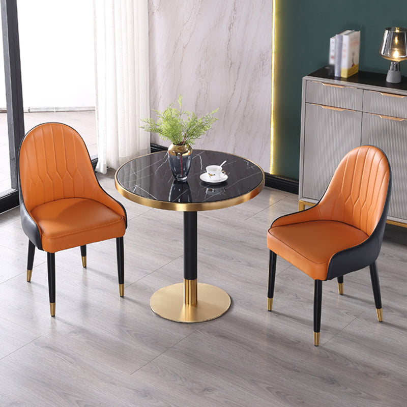 Luxury Style Marble Scratch Resistant Dining Table Single Pedestal Base Round Table for Home Clearhalo ' dining_table' 'Dining Tables & Seating' 'Dining Tables' 'furn' 'furn_dining_table' 'Furniture' 'furniture_dining_table' 'Kitchen & Dining Furniture' 'kitchen&dining_furn' 'kitchen' 'kitchen_dining_table' 3875932