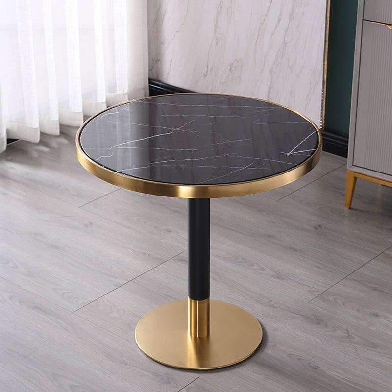 Luxury Style Marble Scratch Resistant Dining Table Single Pedestal Base Round Table for Home Clearhalo ' dining_table' 'Dining Tables & Seating' 'Dining Tables' 'furn' 'furn_dining_table' 'Furniture' 'furniture_dining_table' 'Kitchen & Dining Furniture' 'kitchen&dining_furn' 'kitchen' 'kitchen_dining_table' 3875936