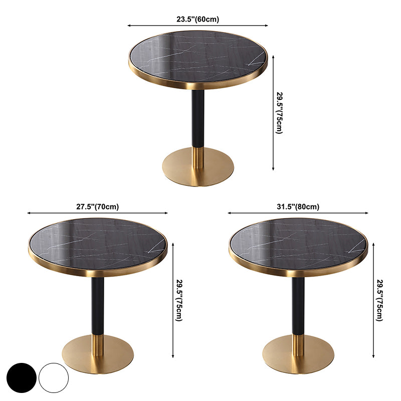 Luxury Style Marble Scratch Resistant Dining Table Single Pedestal Base Round Table for Home Clearhalo ' dining_table' 'Dining Tables & Seating' 'Dining Tables' 'furn' 'furn_dining_table' 'Furniture' 'furniture_dining_table' 'Kitchen & Dining Furniture' 'kitchen&dining_furn' 'kitchen' 'kitchen_dining_table' 3875942