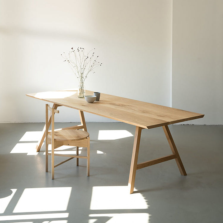 Rectangle Pine Solid Wood Table Modern Kitchen Dining Table in Nature with Double Pedestal Clearhalo ' dining_table' 'Dining Tables & Seating' 'Dining Tables' 'furn' 'furn_dining_table' 'Furniture' 'furniture_dining_table' 'Kitchen & Dining Furniture' 'kitchen&dining_furn' 'kitchen' 'kitchen_dining_table' 3875948