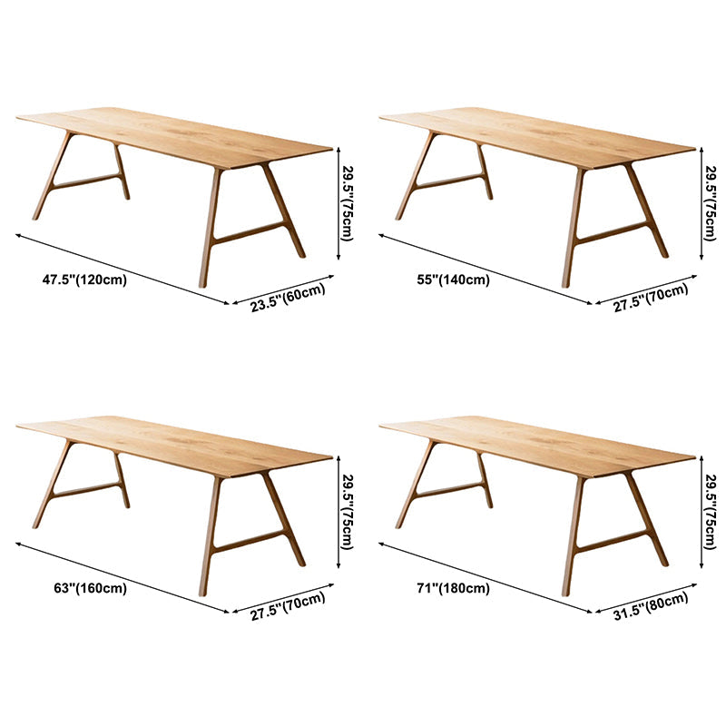 Rectangle Pine Solid Wood Table Modern Kitchen Dining Table in Nature with Double Pedestal Clearhalo ' dining_table' 'Dining Tables & Seating' 'Dining Tables' 'furn' 'furn_dining_table' 'Furniture' 'furniture_dining_table' 'Kitchen & Dining Furniture' 'kitchen&dining_furn' 'kitchen' 'kitchen_dining_table' 3875949